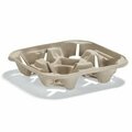 Huhtamaki Chinet Chinet Flurry Beige 4 cup carrier 8.25 in.x8.25 in.x1.6 in. Pulp Shrinkwrapped, 300PK 20939